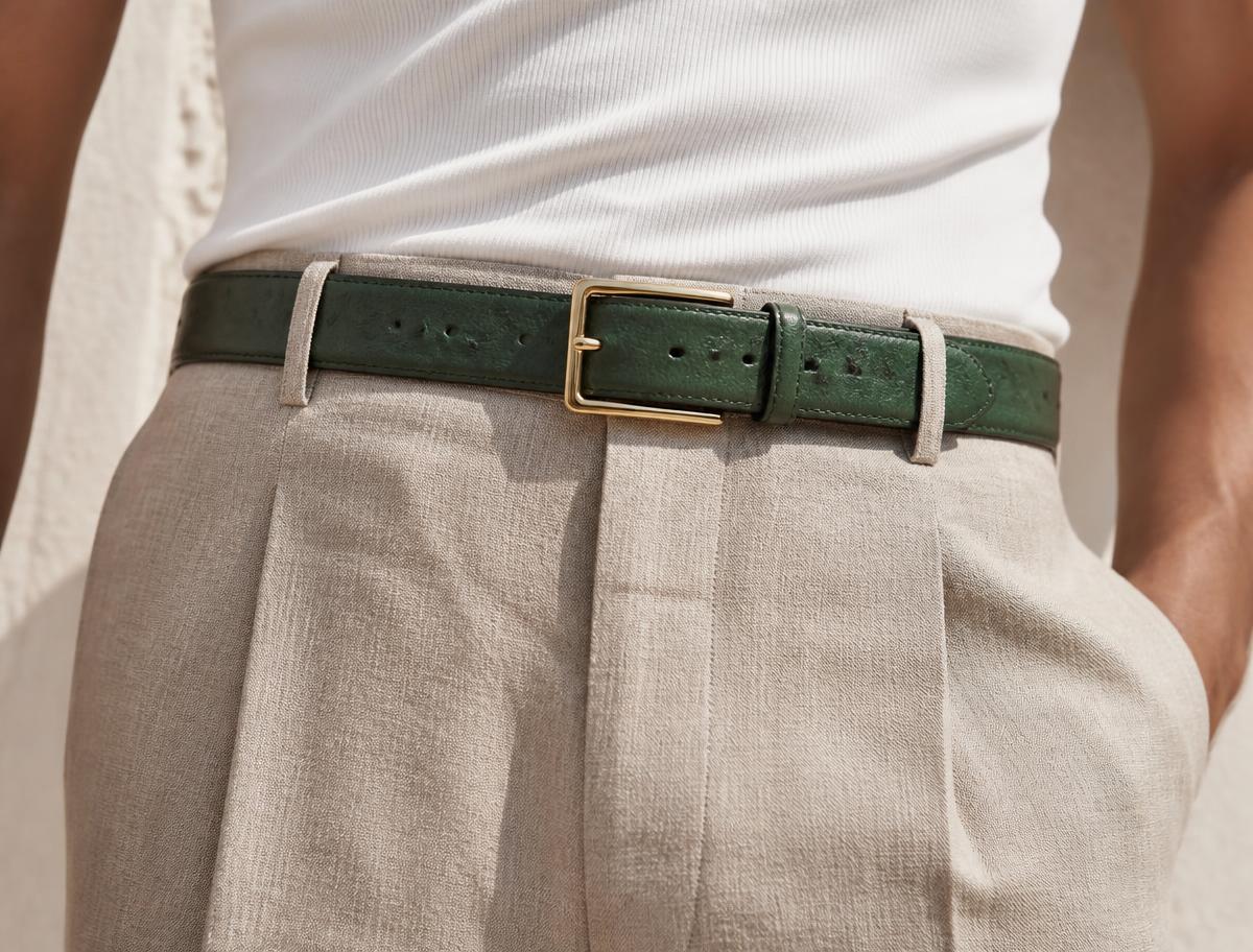 Stampa struzzo · Verde — Favignana · Oro