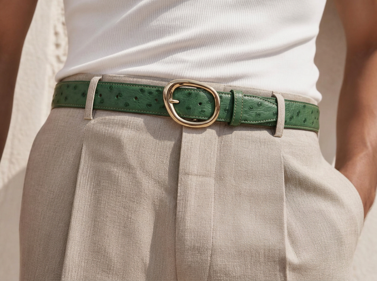 Stampa struzzo · Verde — Favignana · Oro